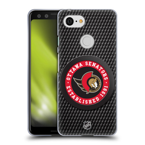 NHL Ottawa Senators Puck Texture Soft Gel Case for Google Pixel 3