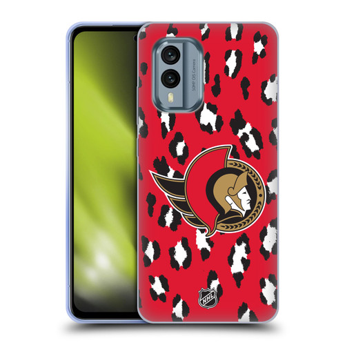 NHL Ottawa Senators Leopard Patten Soft Gel Case for Nokia X30