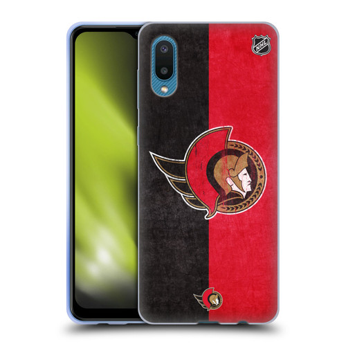 NHL Ottawa Senators Half Distressed Soft Gel Case for Samsung Galaxy A02/M02 (2021)