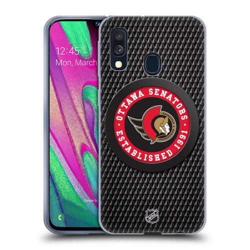 NHL Ottawa Senators Puck Texture Soft Gel Case for Samsung Galaxy A40 (2019)