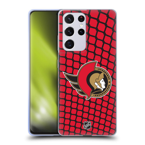 NHL Ottawa Senators Net Pattern Soft Gel Case for Samsung Galaxy S21 Ultra 5G