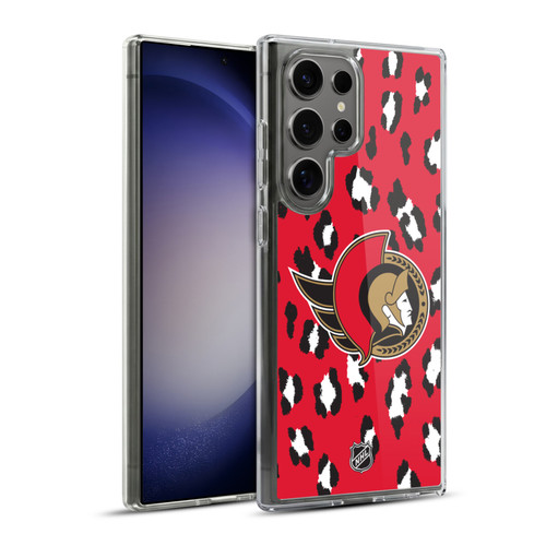 NHL Ottawa Senators Leopard Pattern Soft Gel Case for Samsung Galaxy S23 Ultra 5G & MagSafe