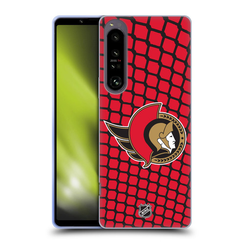 NHL Ottawa Senators Net Pattern Soft Gel Case for Sony Xperia 1 IV