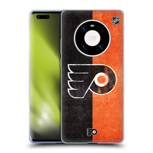 NHL Philadelphia Flyers Half Distressed Soft Gel Case for Huawei Mate 40 Pro 5G