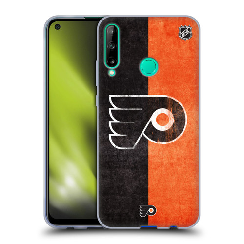 NHL Philadelphia Flyers Half Distressed Soft Gel Case for Huawei P40 lite E