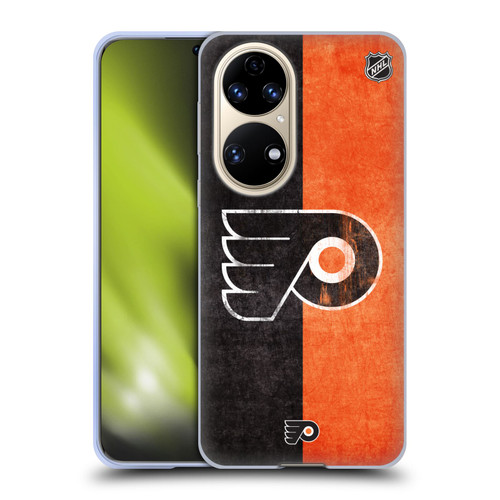 NHL Philadelphia Flyers Half Distressed Soft Gel Case for Huawei P50