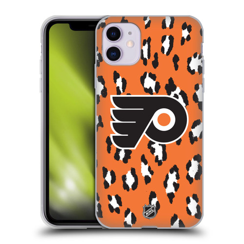 NHL Philadelphia Flyers Leopard Patten Soft Gel Case for Apple iPhone 11