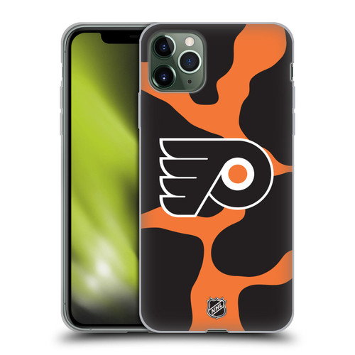 NHL Philadelphia Flyers Cow Pattern Soft Gel Case for Apple iPhone 11 Pro Max