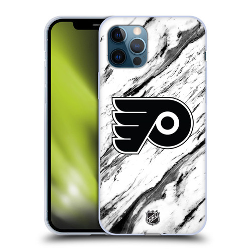 NHL Philadelphia Flyers Marble Soft Gel Case for Apple iPhone 12 / iPhone 12 Pro