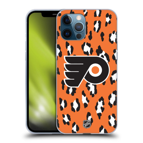 NHL Philadelphia Flyers Leopard Patten Soft Gel Case for Apple iPhone 12 Pro Max