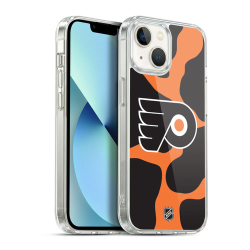 NHL Philadelphia Flyers Cow Pattern Soft Gel Case for Apple iPhone 13