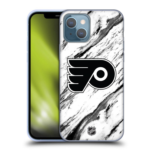 NHL Philadelphia Flyers Marble Soft Gel Case for Apple iPhone 13
