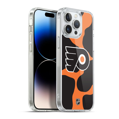 NHL Philadelphia Flyers Cow Pattern Soft Gel Case for Apple iPhone 13 Pro Max & MagSafe