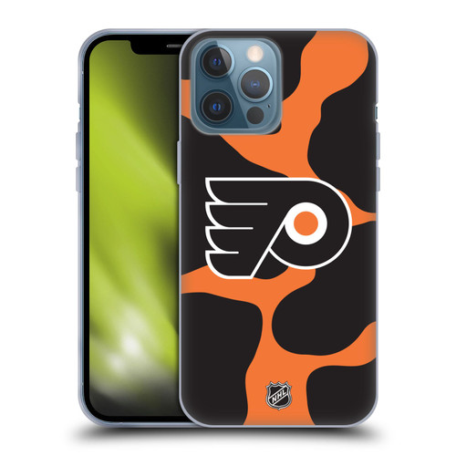 NHL Philadelphia Flyers Cow Pattern Soft Gel Case for Apple iPhone 13 Pro Max