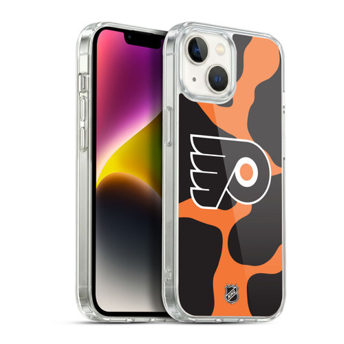 NHL Philadelphia Flyers Cow Pattern Soft Gel Case for Apple iPhone 14