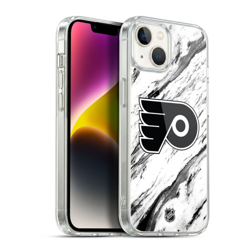 NHL Philadelphia Flyers Marble Soft Gel Case for Apple iPhone 14 Plus & MagSafe