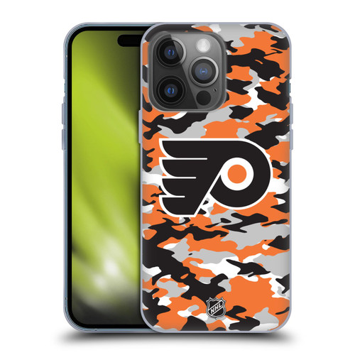 NHL Philadelphia Flyers Camouflage Soft Gel Case for Apple iPhone 14 Pro