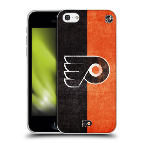 NHL Philadelphia Flyers Half Distressed Soft Gel Case for Apple iPhone 5c