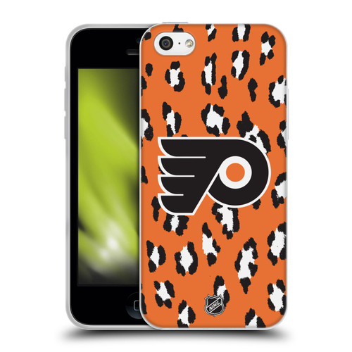 NHL Philadelphia Flyers Leopard Pattern Soft Gel Case for Apple iPhone 5c