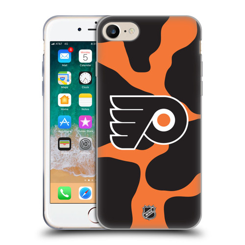 NHL Philadelphia Flyers Cow Pattern Soft Gel Case for Apple iPhone 7 / 8 / SE 2020 & 2022