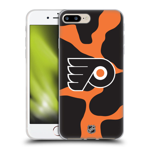 NHL Philadelphia Flyers Cow Pattern Soft Gel Case for Apple iPhone 7 Plus / iPhone 8 Plus