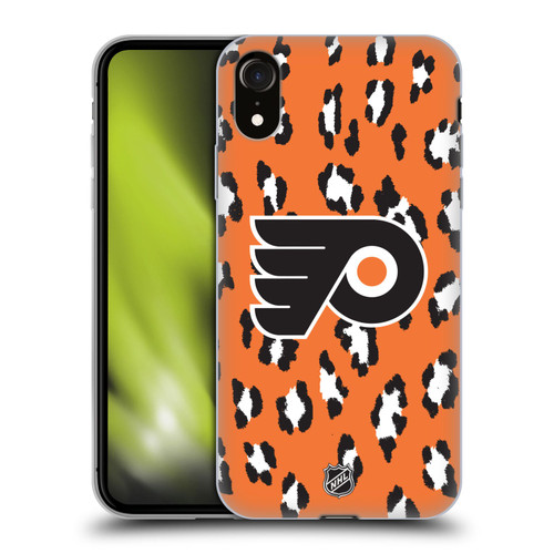 NHL Philadelphia Flyers Leopard Pattern Soft Gel Case for Apple iPhone XR