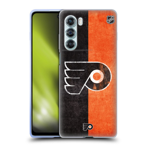 NHL Philadelphia Flyers Half Distressed Soft Gel Case for Motorola Edge S30 / Moto G200 5G