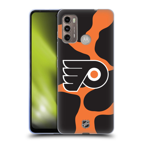 NHL Philadelphia Flyers Cow Pattern Soft Gel Case for Motorola Moto G60 / Moto G40 Fusion
