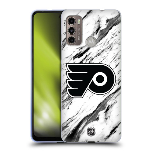 NHL Philadelphia Flyers Marble Soft Gel Case for Motorola Moto G60 / Moto G40 Fusion