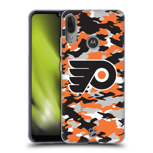 NHL Philadelphia Flyers Camouflage Soft Gel Case for Motorola Moto E6 Plus