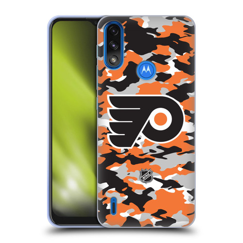 NHL Philadelphia Flyers Camouflage Soft Gel Case for Motorola Moto E7 Power / Moto E7i Power