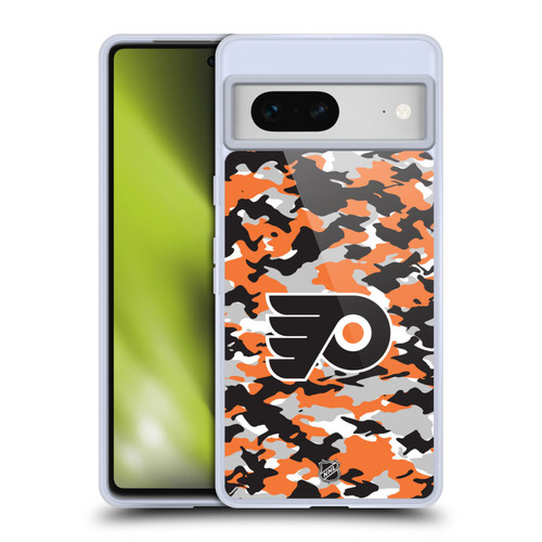 NHL Philadelphia Flyers Camouflage Soft Gel Case for Google Pixel 7