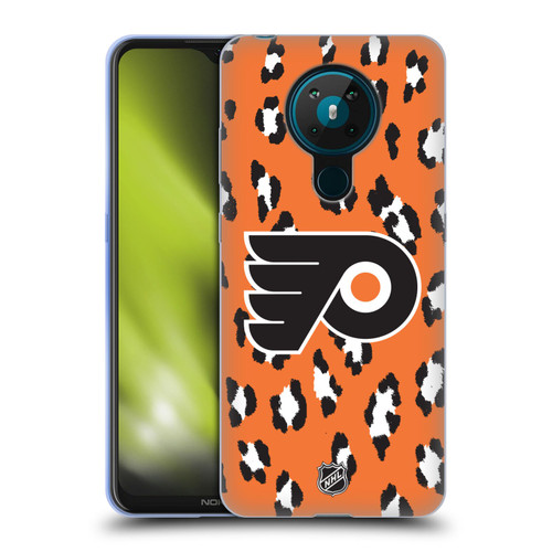 NHL Philadelphia Flyers Leopard Pattern Soft Gel Case for Nokia 5.3