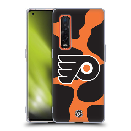 NHL Philadelphia Flyers Cow Pattern Soft Gel Case for OPPO Find X2 Pro 5G