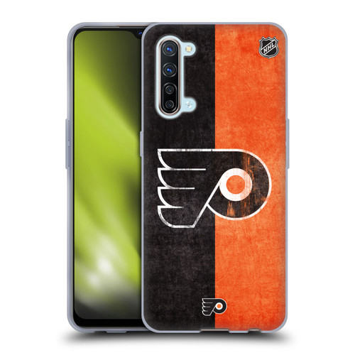 NHL Philadelphia Flyers Half Distressed Soft Gel Case for OPPO Find X2 Lite 5G