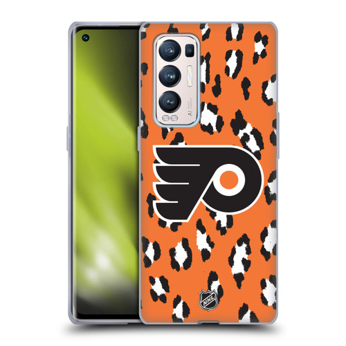 NHL Philadelphia Flyers Leopard Pattern Soft Gel Case for OPPO Find X3 Neo / Reno5 Pro+ 5G