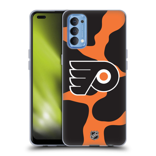 NHL Philadelphia Flyers Cow Pattern Soft Gel Case for OPPO Reno 4 5G