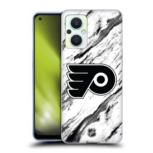 NHL Philadelphia Flyers Marble Soft Gel Case for OPPO Reno8 Lite