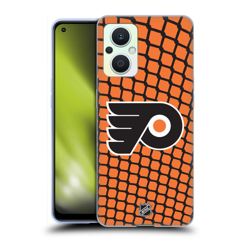 NHL Philadelphia Flyers Net Pattern Soft Gel Case for OPPO Reno8 Lite
