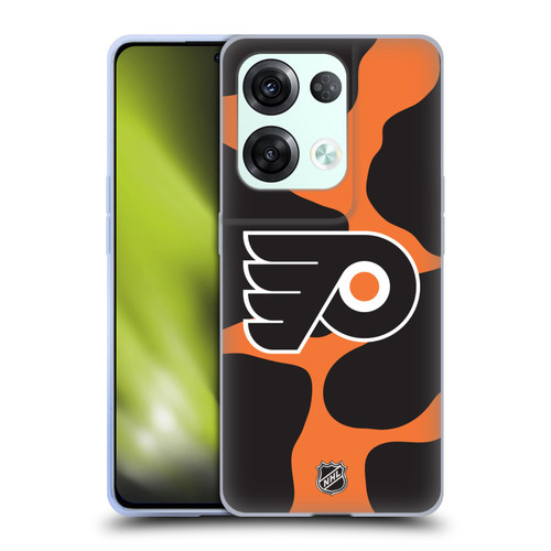 NHL Philadelphia Flyers Cow Pattern Soft Gel Case for OPPO Reno8 Pro