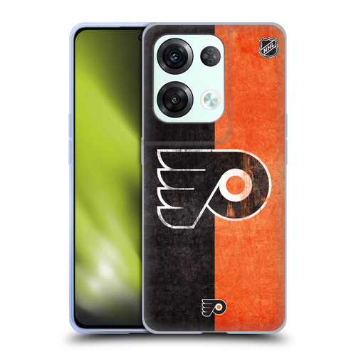 NHL Philadelphia Flyers Half Distressed Soft Gel Case for OPPO Reno8 Pro