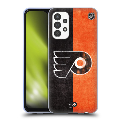 NHL Philadelphia Flyers Half Distressed Soft Gel Case for Samsung Galaxy A13 (2022)