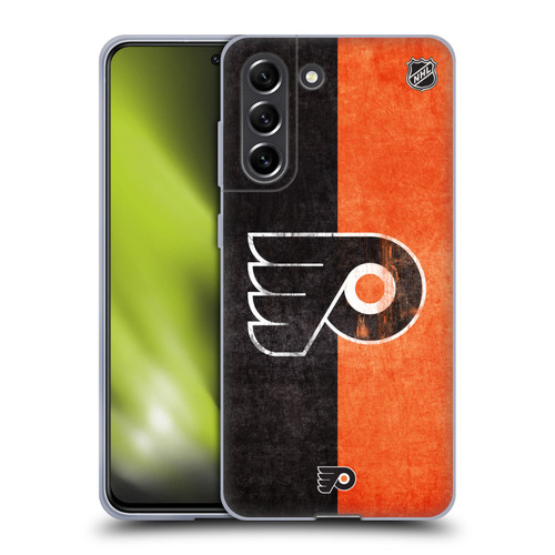 NHL Philadelphia Flyers Half Distressed Soft Gel Case for Samsung Galaxy S21 FE 5G