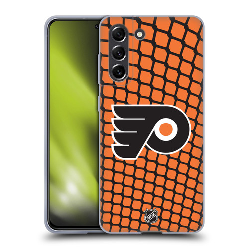 NHL Philadelphia Flyers Net Pattern Soft Gel Case for Samsung Galaxy S21 FE 5G