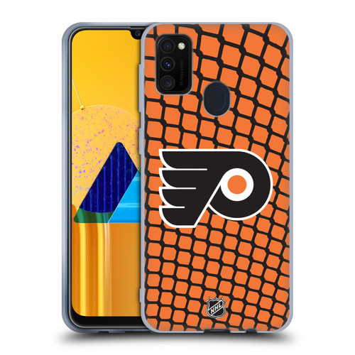 NHL Philadelphia Flyers Net Pattern Soft Gel Case for Samsung Galaxy M30s (2019)/M21 (2020)