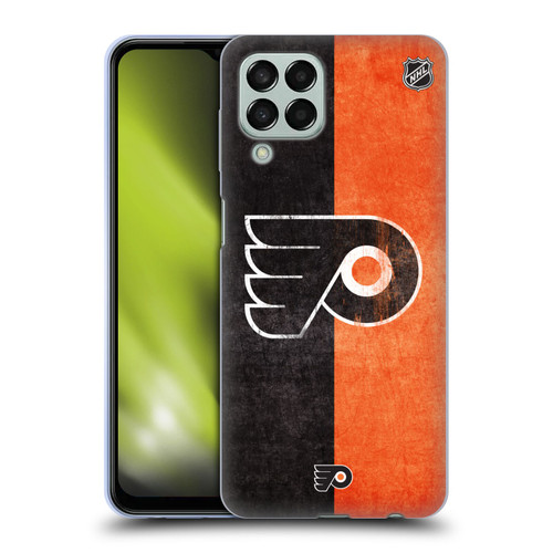 NHL Philadelphia Flyers Half Distressed Soft Gel Case for Samsung Galaxy M33 (2022)