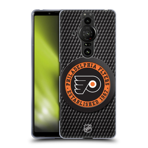NHL Philadelphia Flyers Puck Texture Soft Gel Case for Sony Xperia Pro-I