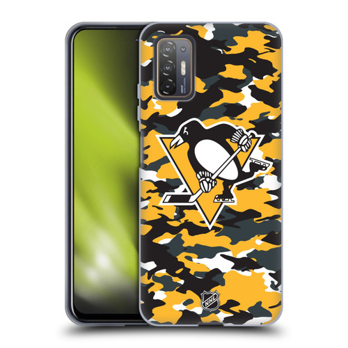 NHL Pittsburgh Penguins Camouflage Soft Gel Case for HTC Desire 21 Pro 5G