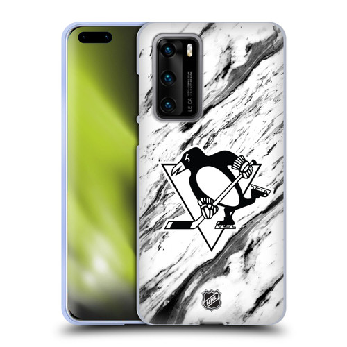 NHL Pittsburgh Penguins Marble Soft Gel Case for Huawei P40 5G