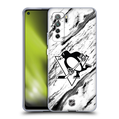NHL Pittsburgh Penguins Marble Soft Gel Case for Huawei Nova 7 SE/P40 Lite 5G